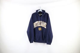 Vtg Reebok Mens Medium Faded Spell Out Notre Dame University Hoodie Sweatshirt - £46.68 GBP