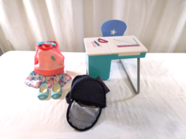 American Girl Desk + School Set Including School Outfit + Shoes and Backpack - £35.57 GBP