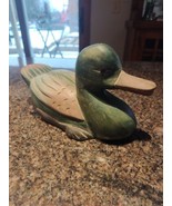 VINTAGE HAND CARVED  MALLARD  DUCK  EXCEL COND ORIG PAINT - $30.00