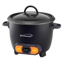 Brentwood 3 Cup Uncooked/6 Cup Cooked Non Stick Rice Cooker in Black - £62.81 GBP