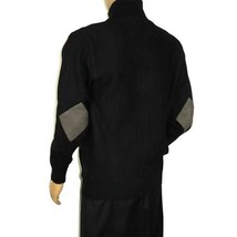 Men's Fancy European Sweater Jacket By Silversilk Fashionable 11009 Black image 10