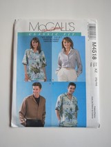 McCalls Sewing Pattern 4518 Two Hour Shirt Unisex Misses Size XL-XXL - $9.49