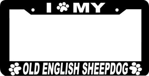 OLD ENGLISH SHEEPDOG DOG  paw print License Plate Frame - $4.49