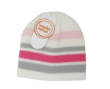Wonder Nation Toddler Knit Beanie Hat - New - White Pink &amp; Gray - $6.99