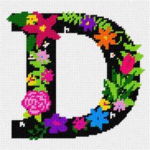 Pepita Needlepoint kit: Letter D Primary Floral, 7&quot; x 7&quot; - £39.31 GBP+