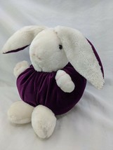 King Plush White Rabbit 11 Inch Purple Round Body Stuffed Animal Toy - £12.51 GBP