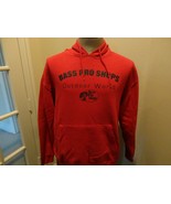 Red Bass Pro Shops Outdoor World Hooded Hoodie 60-40 Sweatshirt Adult M ... - £25.42 GBP