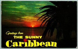 Large Letter Greetings from Sunny Caribbean Chrome Postcard G10 - £3.11 GBP