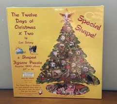 NEW Sunsout The Twelve Days of Christmas X Two: A Tree Shaped Puzzle 100... - $24.95