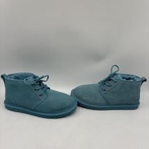 UGG Neumel Blue Suede Lace Up Sheepskin Lined Ankle Boots Men’s Size 9 - £63.87 GBP