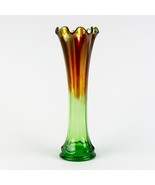 Northwood Alaskan Carnival Glass Green Flute Vase, Antique c.1909 Marigo... - £151.32 GBP