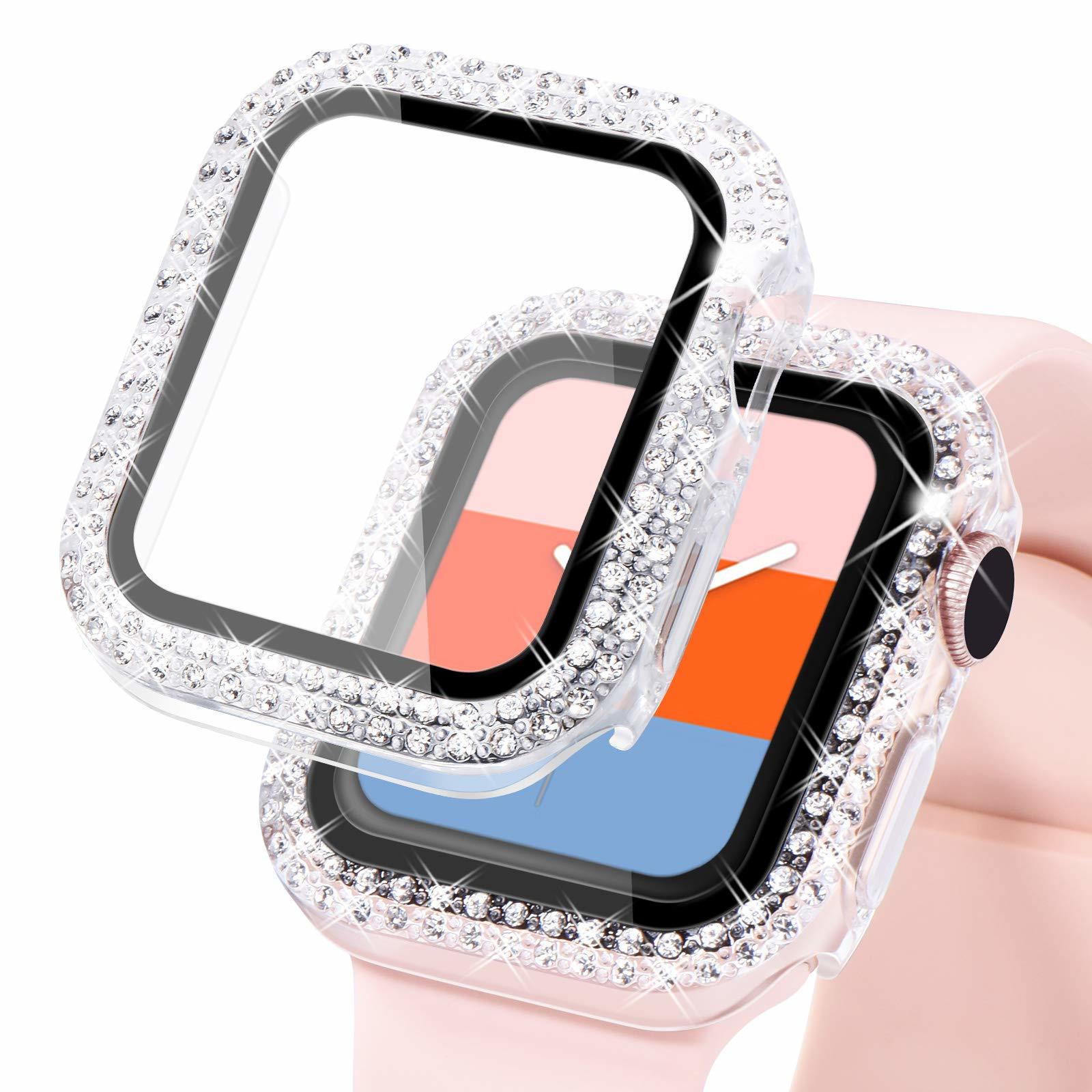 KADES Compatible for Bling Apple Watch Protective Case with Built-in Screen Prot