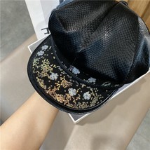Sequins Newsboy Cap Quality Fashion Artist PU Leather Female Korean Cap Spring W - $190.00