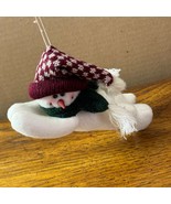 Vintage Felt Plush Christmas Ornament Doll Bear Snowman - $12.00