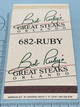 Vintage Matchbox Cover. Bob Ruby’s Great Steaks Orlando, Fl  gmg - £9.73 GBP