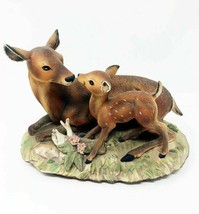 Masterpiece Porcelain by Homco 1979 &quot;Fawn with Mother, Sweet Deer&quot; Figurine - £36.88 GBP