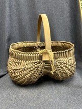 Vintage Twig Buttocks/Gathering Basket - Rustic, Hand Woven, Medium - $98.01