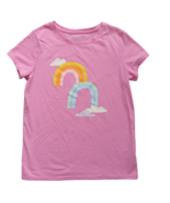 Cat &amp; Jack Girls L (10-12) T Shirt Pink Clouds and Rainbows Short Sleeve... - $4.71