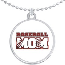 Baseball Mom Round Pendant Necklace Beautiful Fashion Jewelry - £8.47 GBP