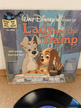 Lady and the Tramp Read Along Book and 7” Record  Disney 24 Page #307 33... - £9.15 GBP