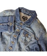 New Look Womens Cropped Denim Jean Jacket Size Large Blue Pockets - $26.32 CAD