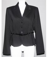 TAHARI Stylish Belted Black Textured Double Belt Loops Dressy Lined Blaz... - €33,37 EUR