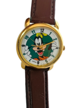 Goofy watch vtg Walt Disney Japan disneyland Lorus wristwatch Japan leather band - £38.91 GBP
