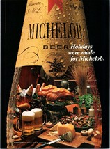 1981 Michelob Beer Bottle Holiday Dinner Cheese Board Vintage Print Ad Wall Art - £8.47 GBP