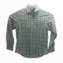 Polo Ralph Lauren Men Shirt L 16.5 Plaid Green Purple Pink Button-Up Lon... - £12.90 GBP