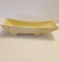 Vintage Mid Century Modern Stanford Sebring Pottery Yellow Splatter Planter - $27.72