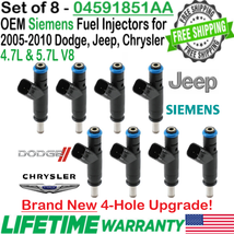 New OEM x8 Siemens 4Hole Upgrade Fuel Injectors For 08-10 Dodge RAM 1500 4.7L V8 - £367.65 GBP