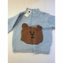 New Vtg Vintage Baby Gap  Bear Sweater Nwt 18-24 mo blue heavy knit winter - £39.16 GBP