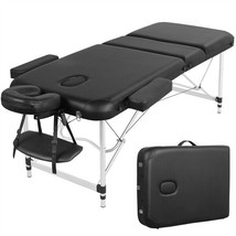 28&quot; Wide Massage Table Aluminium Portable Massage Bed Lash Table Bed 3 F... - £136.07 GBP