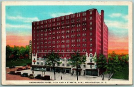 Ambassador Hotel Washington DC UNP 1936 Linen Postcard I5 - £2.32 GBP