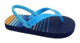 Walmart Brand Boys Toddler Flip Flop Shoes Size 5-6 Beach Shoes Blue Stripe - £7.05 GBP