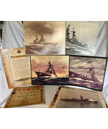 1946 Factual Chart And LARGE Navy Ship Print Lot 20+ Prints Both Backed ... - £342.67 GBP