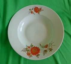Antique Vintage Altrohlau Porcelain MZ Czechoslovakia white &amp; red soup plate - £10.12 GBP