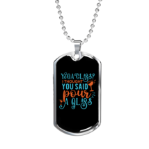 Yoga Glass Christian Necklace Stainless Steel or 18k Gold Dog Tag 24&quot; Chain - £38.04 GBP+