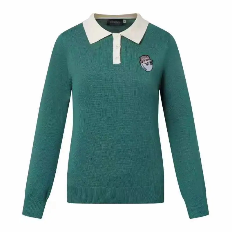 New  Men Women Casual Round Neck Golf Pullover Basic Letter Embroidery Loose Gol - £133.69 GBP