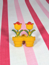 Darling 1940&#39;s Molded Plastic Tulips in Pots Pin Brooch - £14.09 GBP