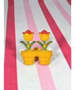 Darling 1940&#39;s Molded Plastic Tulips in Pots Pin Brooch - £14.42 GBP
