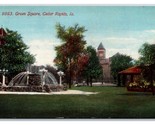 Green Square Fountain Cedar Rapids Iowa IA UNP DB Postcard Y5 - $3.51