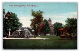Green Square Fountain Cedar Rapids Iowa IA UNP DB Postcard Y5 - £3.16 GBP