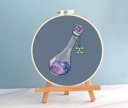 Magic Cross Stitch Bottle pattern pdf - Witch embroidery Star Sky Cross Stitch  - £3.42 GBP