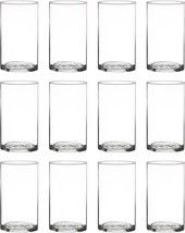 6 Inches Tall (15 Cm) Clear Glass Cylinder Vases, Pack Of 12 Centerpiece, Party. - £38.30 GBP