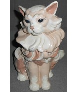 Large KAY FINCH 10 1/2&quot; Sitting PINK/WHITE Cat Figurine MADE IN CALIFORNIA - $247.49