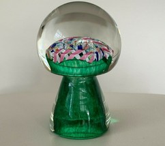 Vintage Murano Mushroom Shape Multi-Color Millefiori 6&quot; Paperweight - £90.22 GBP