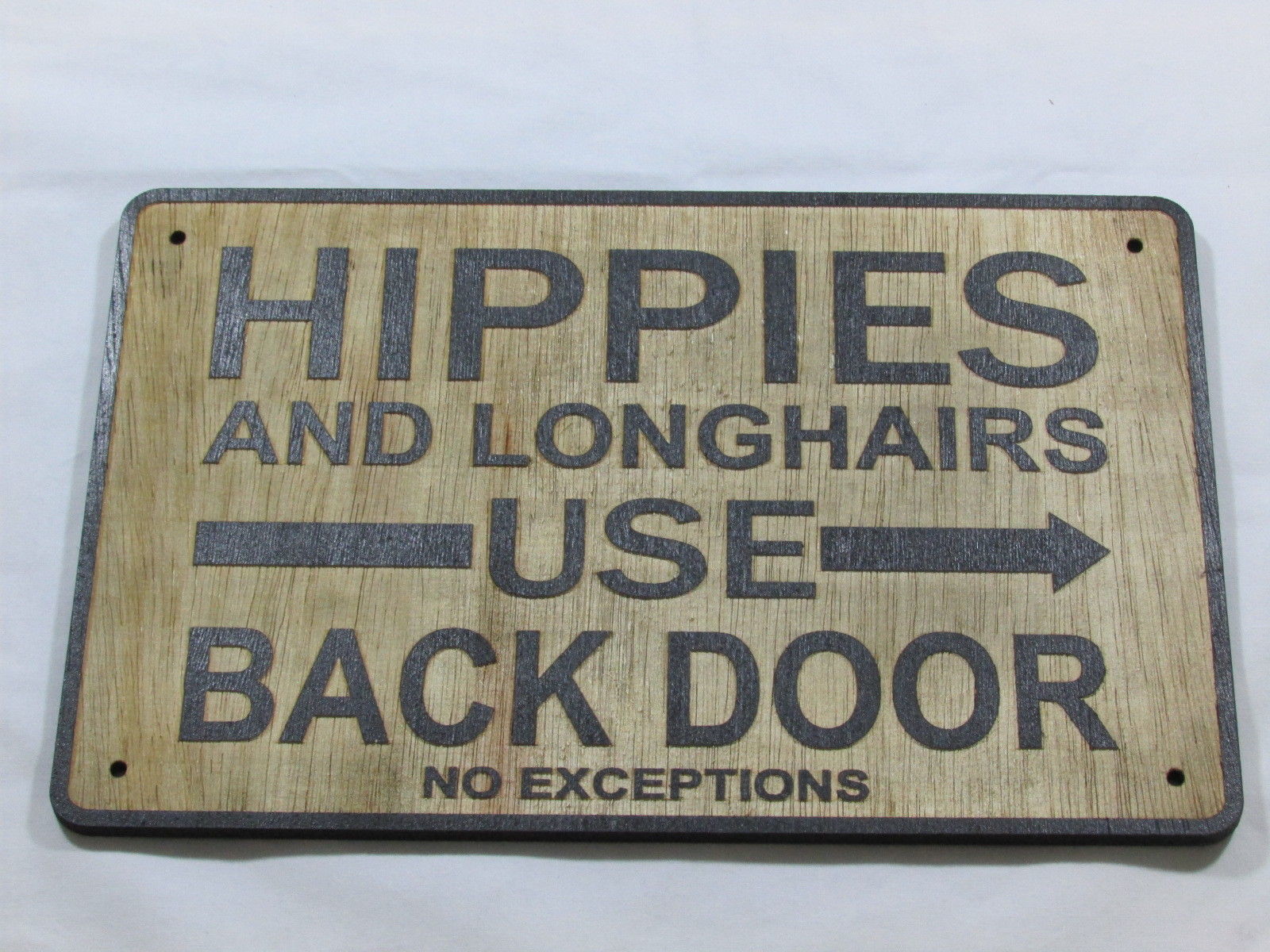 Primary image for Custom Made Rustic Wood Hippies Use Back Door Vintage Style Sign