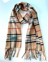 Mens Womens Winter Warm Scotland Made 100% Cashmere Scarf Plaid Camel #P... - €13,97 EUR