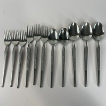 Winthrop Stainless Japan Fiddle Fern Set of 9- Forks &amp; Spoons Mid Centur... - $35.00